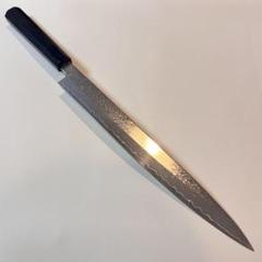 柳刃包丁　ダマスカス黒檀　本水牛角 刺身包丁 和包丁 300mm 240mm 柳刃包丁 墨流しダマスカス黒檀八角柄 刺身包丁 和包丁