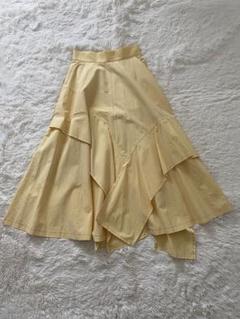美品　UJOH ウジョー　ロングスカート　アシンメトリー　イエロー