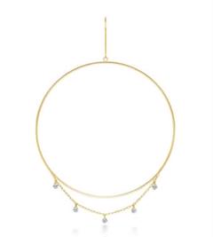 アーカー ビンドゥチェーンダイヤモンドフープピアス 18k ゴールド 片耳