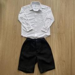 ユニクロUNIQLO ワイシャツ 西松屋ブラックハーフパンツキッズ 110cm