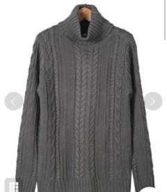 美品 Relation 5GGケーブル編みタートルネックニット メンズ