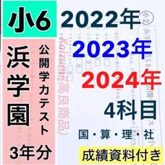 公開学力テスト 2022年〜2024年度 浜学園 小6 3年分 4科目