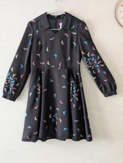 【レア】ドーリーガール バイ アナスイ　長袖ワンピース　ブラック/柄　サイズ2 2025年最新】DOLLY GIRL BY ANNA SUI レディース ひざ丈