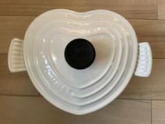 新品 ルクルーゼ ココット ハート型 お鍋 両手鍋 白 ホワイト ハート LE CREUSET - ル・クルーゼ ハート型ココット 紅白各2個の通販