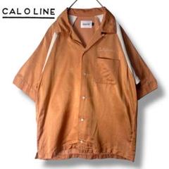 CAL O LINE キャルオーライン ボーリングシャツ サテン 開襟 M