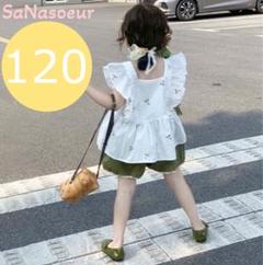 お花刺繍　シャツ　セット　韓国子供服　女の子