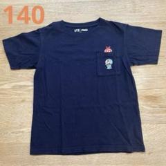ユニクロ　UT ネイビー ドラえもん　ポケット付きTシャツ　140