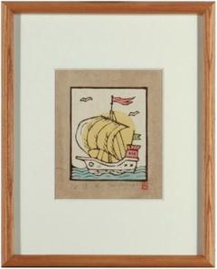 彩色版画「森の教会」インチ額装（杉田幸子作） 彩色版画「森の教会」インチ額装（杉田幸子作）