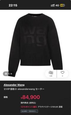 Alexander wangリブニットセーター vネックウールロゴ刻印ネックレス