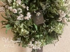 wreath #392 アナベルとグリーンのナチュラルオーバルリース