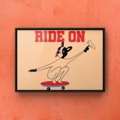 ★A4フレーム付き★オリジナル アートポスター RIDE ON サーフィン