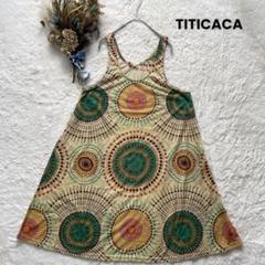 チチカカ 【S】 エスニック柄タンクチュニック アジアン 薄手 総柄 個性的