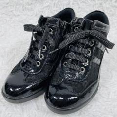 ASICS 旅日和 TABIBIYORI エナメル レース 22.5cm 黒