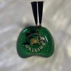 置物　緑　クリア　カニ　沖縄