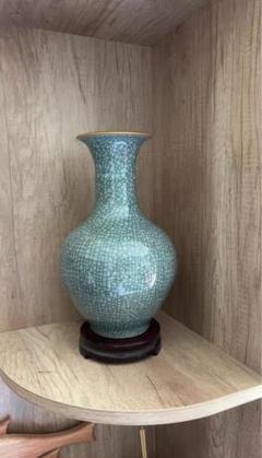 緑色のひび割れ釉薬の陶器瓶 美品 緑色のひび割れ釉薬の陶器瓶 - メルカリ