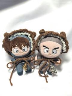 ぬい服 くまみみボンネット＋斜めがけチャーム 計4点 ブラウン系