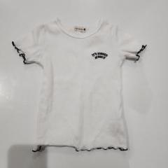 フリル付きホワイトTシャツ 100cm