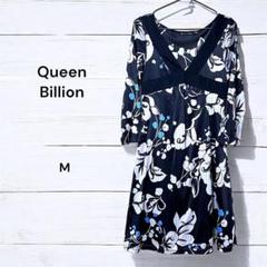 Queen of Billion 花柄 Vネック チュニック M Queen of Billion 花柄 Vネック チュニック M