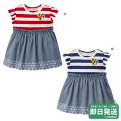 ミキハウス　ボーダー　半袖ワンピース