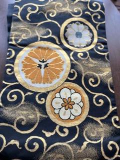 アンティーク名古屋帯刺繍のレトロな花模様正絹大正浪漫 No.3-30