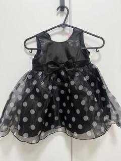 【美品】水玉模様 フリルドレス 80㎝