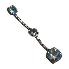 ☆片方売りK18WG 18金水色石ピアス 天然石 ELLEホワイトゴールドWG