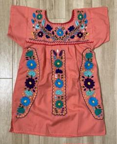 【1-2歳サイズ】キッズ メキシカン刺繍 ワンピース ピンクのサムネイル