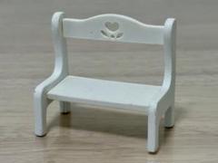 ミニチュア家具☆ホワイト ベンチ ハート カントリー フレンチ インテリア