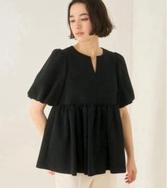 美品♡ANAYIライトダブルクロスペプラムブラウス