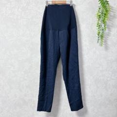 【アルマデザイン】ハイウエストパンツ マタニティパンツ ネイビー L