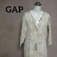 GAP ボタニカル柄 シャツワンピース S 春夏 7分袖