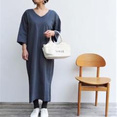 JOURNAL STANDARD relume▼チャコールグレー▼Ⅴネックワンピ