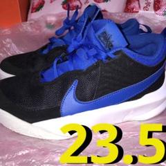 23.5cm ナイキ　NIKE バッシュ　バスケットシューズ　ブラック×ブルー