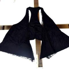 &byP&D　モノトーンブラックレース変形二重ジレ