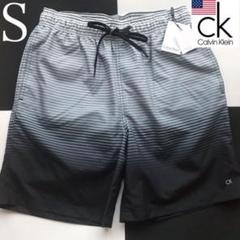 【新品】Calvin Klein USA メンズ 水着 S グラデーション黒