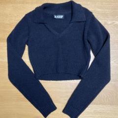 BLACK UP Rose Kara Crop Knit ブラック 黒のサムネイル