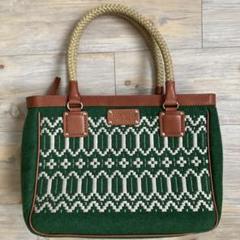ケイトスペード　ウール刺繍　本革ハンドバッグ