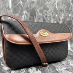 ✨美品✨GUCCI GG ショルダーバッグ レザー 黒 ブラウン ゴールド金具