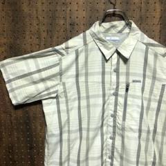 Columbia コロンビア 半袖　シャツ　クリーム　チェック　M　SMA448