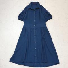 ☆未使用・タグ付☆アマカ Aライン半袖ワンピース パンチング