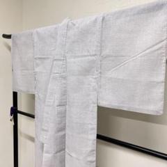 メンズ着物　単衣　綿麻　亀甲模様　白　着物　065t