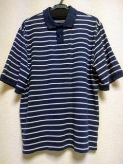 海外古着　turnbury ネイビー×ホワイト ボーダーポロシャツ
