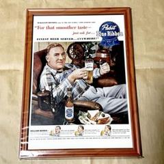 希少品! Pabst Blue Ribbon パブスト ブルー リボン 茶額縁 2025年最新】パブストブルーリボン ribbon blue pabstの人気