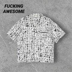 【グッドデザイン】ファッキンオーサム　アロハシャツ　総柄　レーヨン　即完売　M