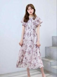 アンミール FlowerシャーリングOP ピンク Flower Lace Frill Shirring OP by Angelic Pretty