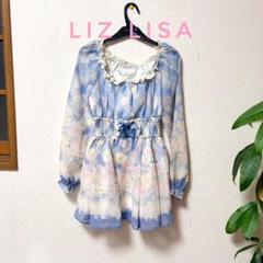 LIZ LISA リズリサ 花柄チュニック(ブルー) タグ付 シフォンチュニック LIZ LISA リズリサ 花柄チュニック(ブルー) タグ付 シフォン