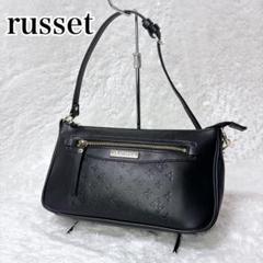 russet ラシット　ショルダーバッグ　モノグラム　レザー　ポーチ　ブラック