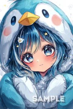 407 人物ステッカー オリジナルキャラクター マット紙 女性 4枚