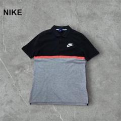 Nike スウッシュロゴ 切替デザイン ポロシャツ鹿の子半袖フェード