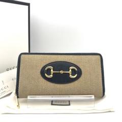 極美品　グッチ財布　グッチ長財布　グッチホースビット　グッチキャンバス　ネイビー 極美品 グッチ財布 グッチ長財布 グッチホースビット グッチ